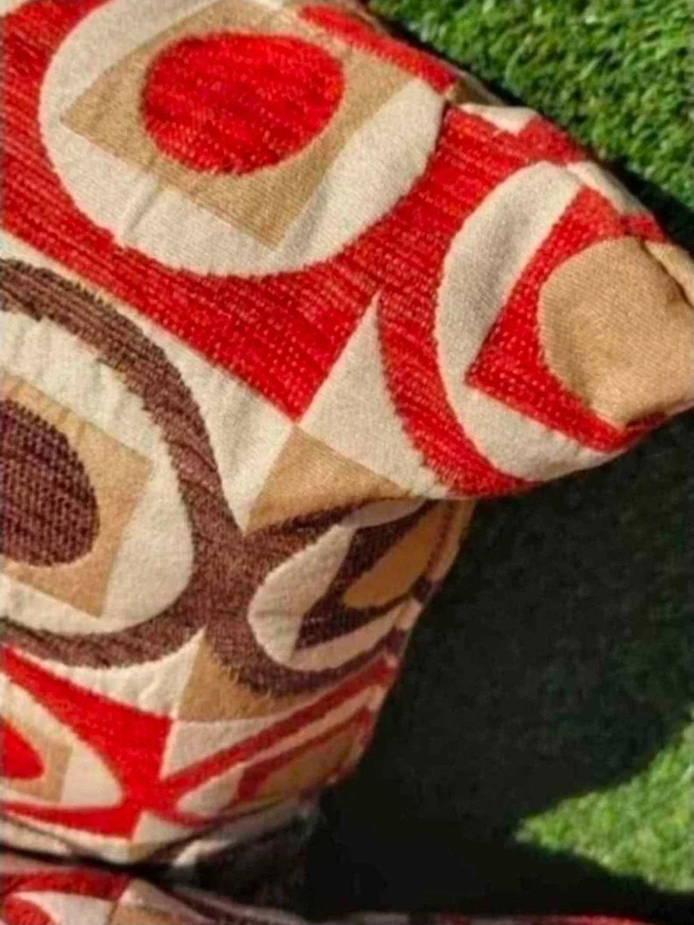Geometric Red and Brown Decorative Throw Pillow Set